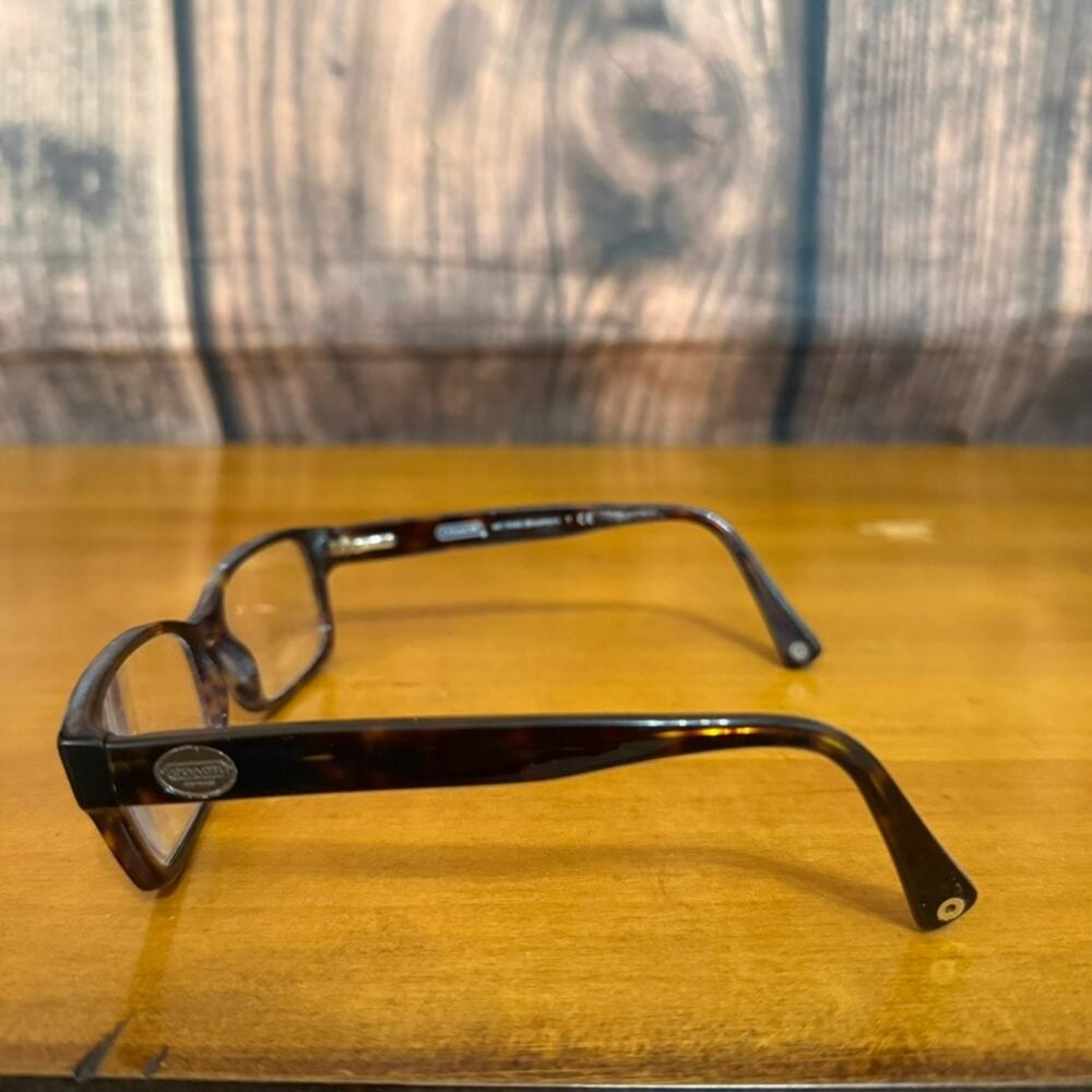 Coach‎ Unisex Tortoise Shell Rectangular Eyeglasses RX Frame ONLY Lightweight - Picture 6 of 6